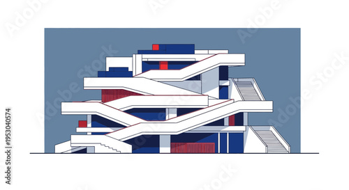 Modern multi level parking garage structure.