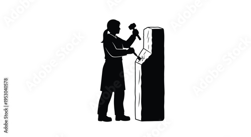 Vector illustration of man repairing refrigerator