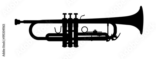 Trumpet silhouette isolated - vector illustration