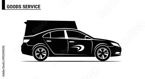 Goods Service Vehicle - A Silhouette of Delivery and Transportation.