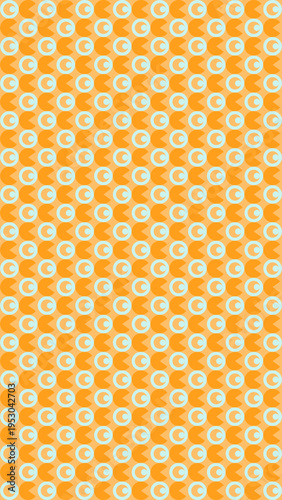 Retro Orange and Cream Geometric Pattern Background