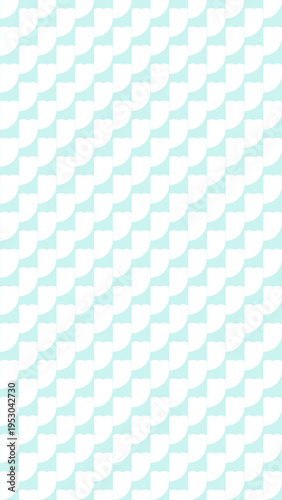 Mint Green and White Quarter Circle Pattern