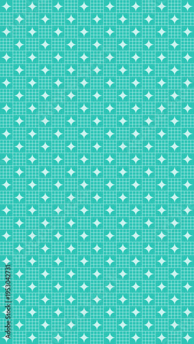 Mint Green Polka Dot Star Pattern