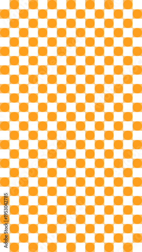 Orange and White Checkered Pattern Background