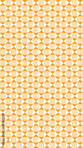 Orange and White Rhombus Pattern Background
