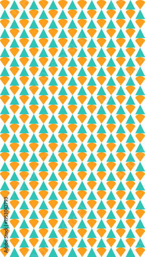 Orange and Turquoise Diamond Pattern