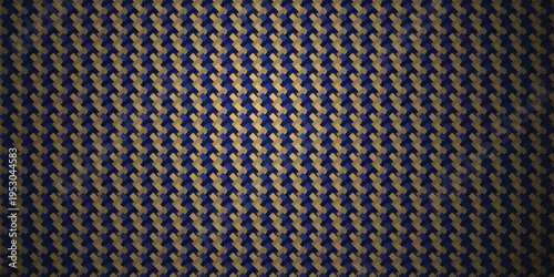 Symmetrical Midnight Blue and Champagne Gold Interlocking Ribbon Pattern