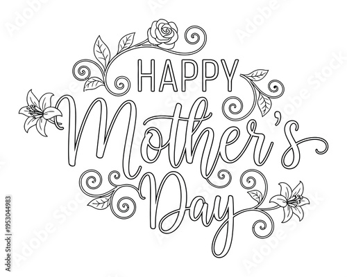 Happy mother's day greeting card with floral design and heartfelt wishes