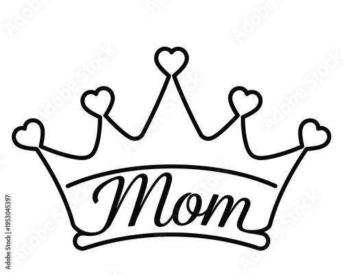 Mother's day crown mom royal treatment illustration