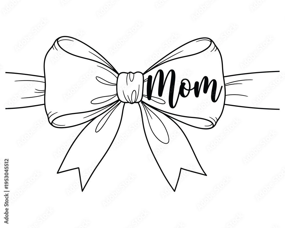 Fototapeta premium Beautiful bow illustration for mother's day celebrations and gift giving