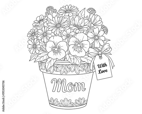 Beautiful flowers in a pot for mother's day gift ideas and celebrations