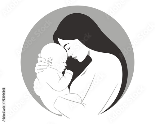 Tender mother's day moment mother and baby sharing love