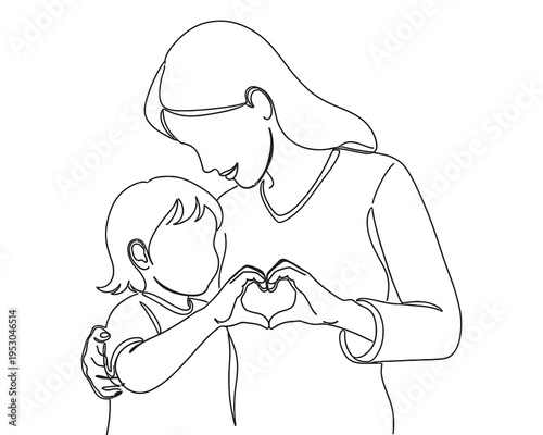 Heartwarming mother's day illustration of mother and child sharing love