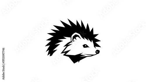 Creative porcupine icon in black silhouette style for logos and designs