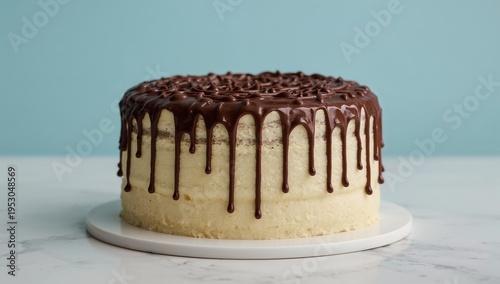 vanilla chocolate cake on a plate