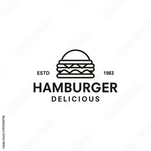 burger logo design template illustration vector