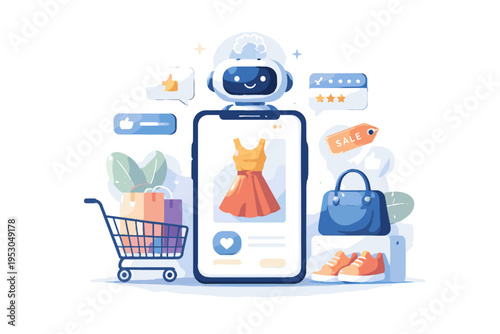 Image sticker style recommendation icon shopping vector engine generation simple cute illustration cartoon style ai