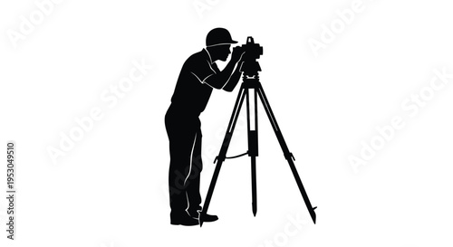 Vector illustration of a photographer with a camera on a tripod