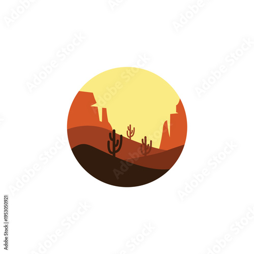 desert logo design template vector illustration
