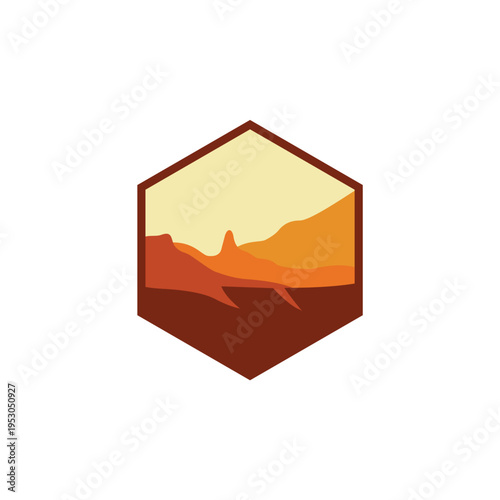desert logo design template vector illustration