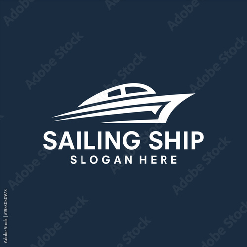 ship logo design template vector illustration