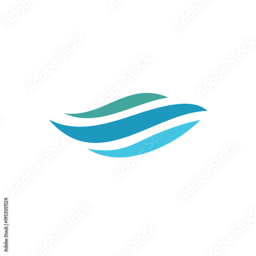 Wave logo vector set. Water icon templates. Abstract sea, ocean surges in circle. Nature blue liquid concept design.