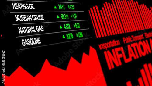 Inflation Alert Financial Chart with Rising Cost of Living and Market Data