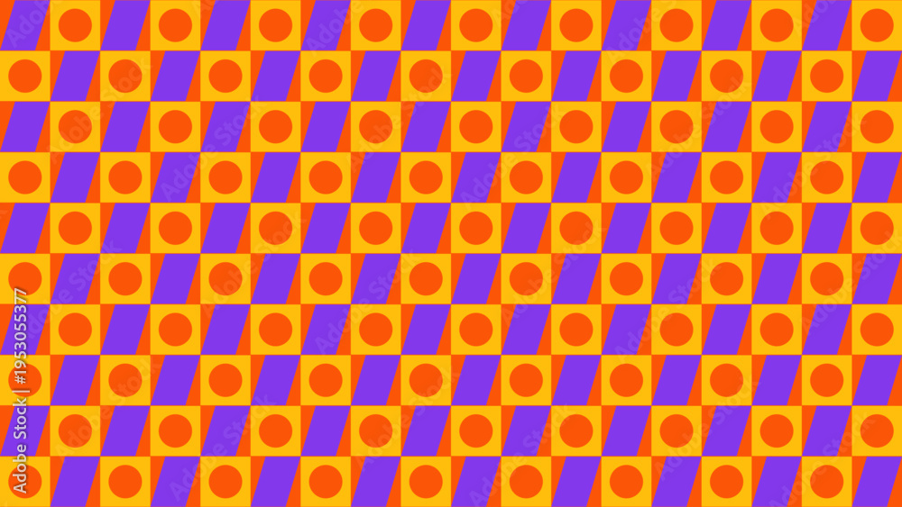 Fototapeta premium Abstract Geometric Pattern with Squares and Circles