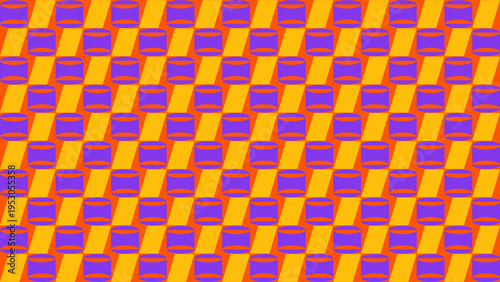Abstract Geometric Pattern with Orange Yellow and Purple Shapes