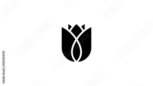 Minimalist black tulip silhouette for chic floral designs
