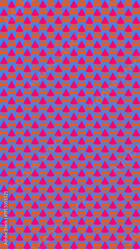 Vibrant Geometric Pattern with Triangles and Rounded Rectangles