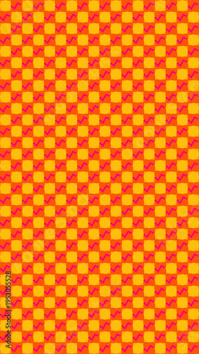 Seamless Checkered Pattern in Red and Yellow