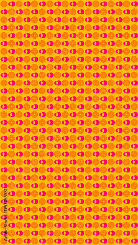 Retro Circles Pattern in Orange and Pink