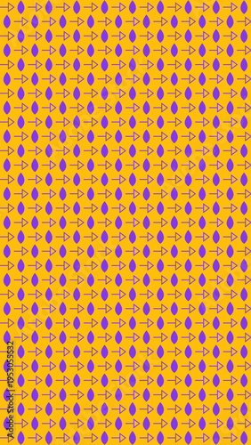Purple Shapes on Golden Yellow Seamless Pattern
