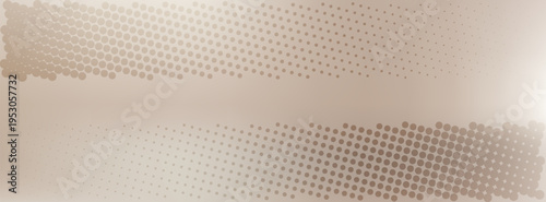 Sophisticated abstract beige vector backdrop featuring fading halftone dot bands and a central void.