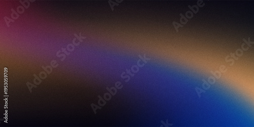 Dark blue orange red grainy texture background abstract vibrant color wave shape black backdrop noisy wide banner header design