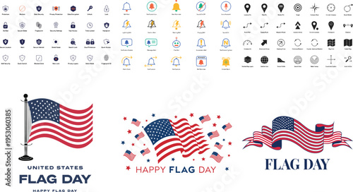 American flag day and with patriotic symbols usa flag american symbols