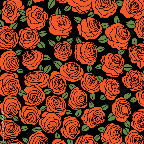 Seamless pattern with trees, plants. Color vector background. Spring, autumn tree for your design. Eco idea concept. Print design for wallpapers, fabric, textile.