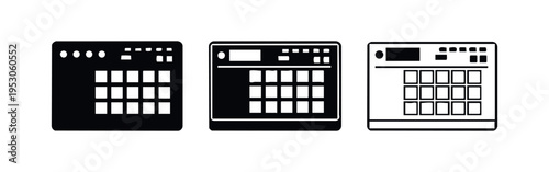 Drum Machine Icon Set - Music Production, Beat Making, and Electronic Music Symbols