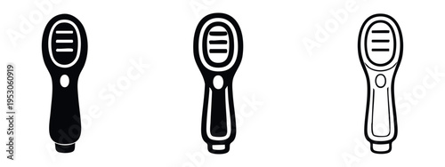 Handheld massage device icon set, portable beauty care tool illustration for skin or muscle treatment