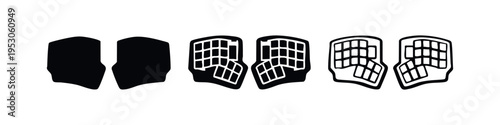 Sport Shoulder Pads Icon Set, Protective Gear Symbol, Sports Equipment Icons for Athletes and Safety