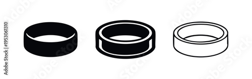 Sushi Roll Maki Icon Set (Alternate Style). Japanese Food Vector Icons for Asian Cuisine and Cooking Concepts.