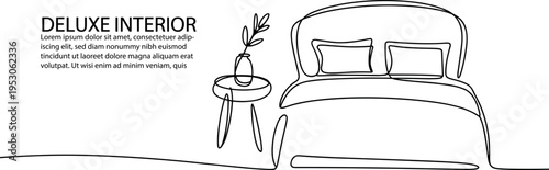 Elegant deluxe bedroom interior with minimalist decor