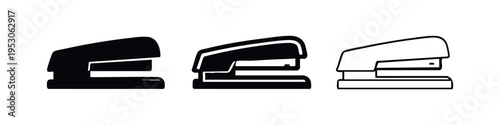 Modern Office Stapler Icons - Stationery and Document Fastening Tool