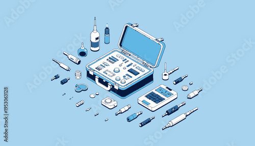 Comprehensive Electronics Repair Kit with Various Tools and Components for Advanced Technical Repair and Maintenance Tasks