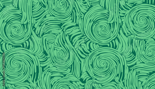 Intricate Pattern of Swirling Green Abstract Lines Creating a Mesmerizing and Hypnotic Visual Effect That Engages the Eyes and Stimulates the Imagination