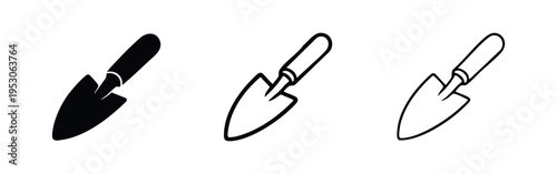 Gardening Hand Trowel Icon for Planting and Digging in Various Styles