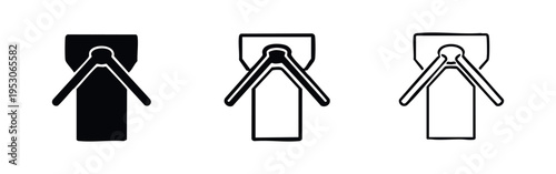 Overhead view turnstile barrier icon set for entry and exit management, featuring solid, outline, and detailed designs.