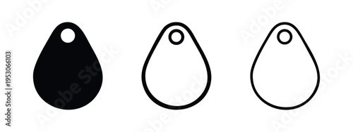 Teardrop Key Tag Icons Collection
