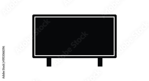 A black silhouette of a billboard on a white background